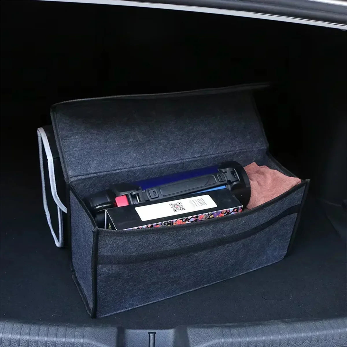 Car Trunk Storage Organiser – Dark Gray, Thickened & Foldable