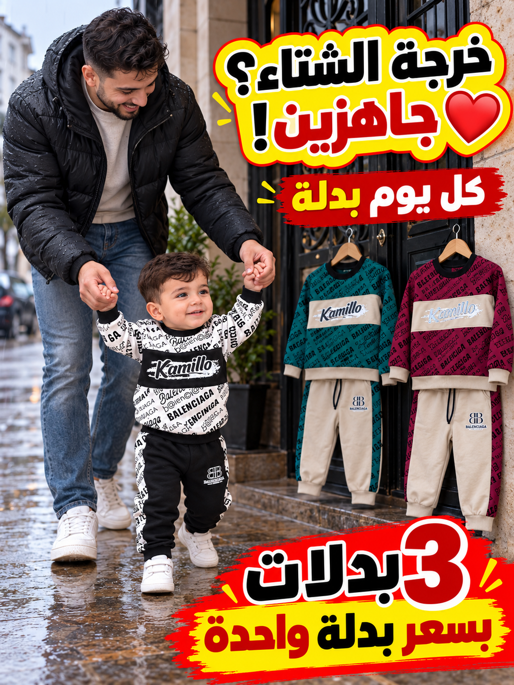 مجموعة 3 بدلات كاميلو
