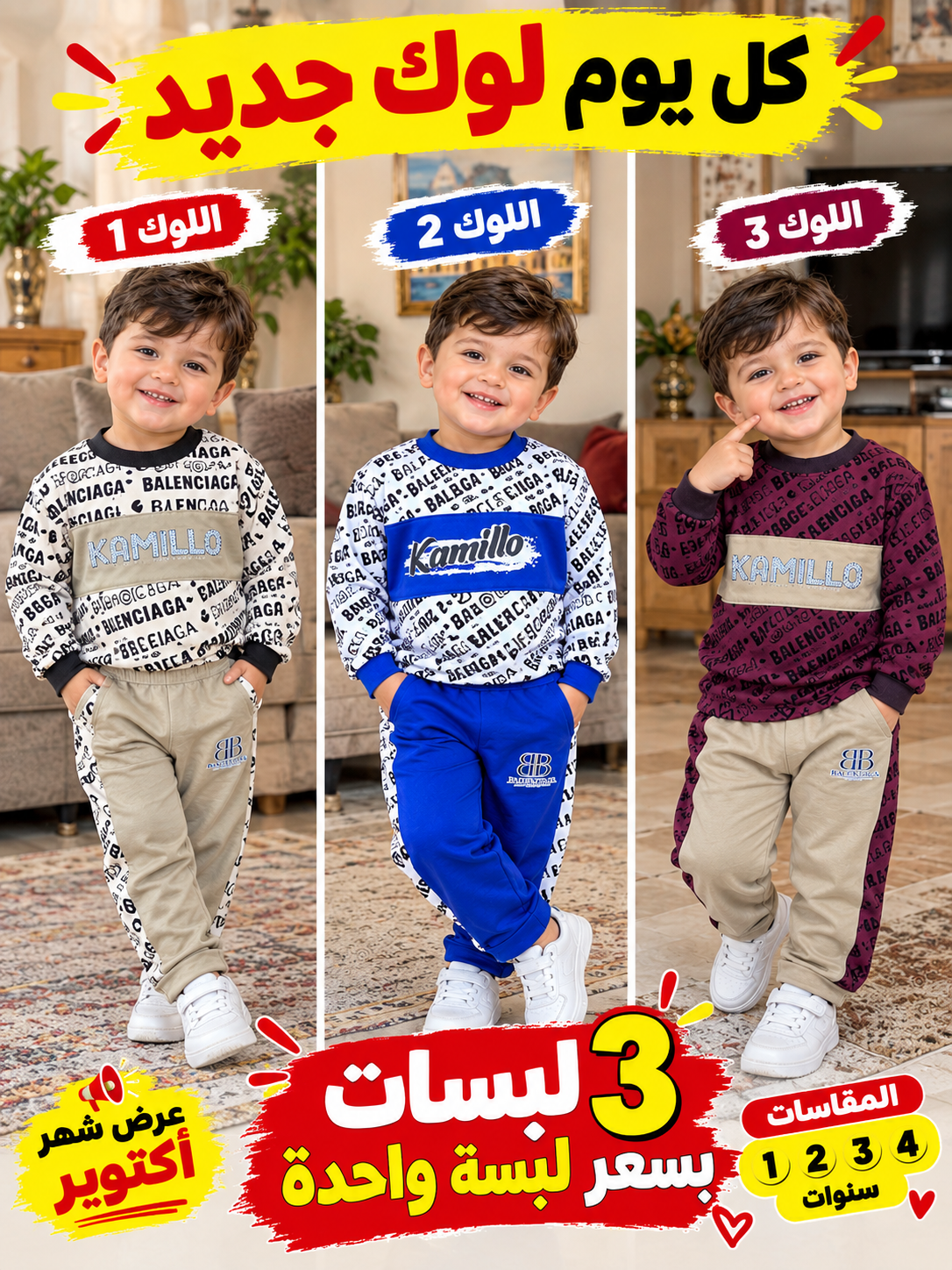 مجموعة 3 بدلات كاميلو
