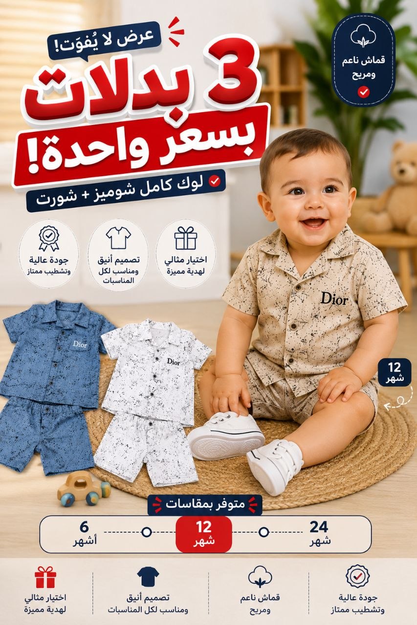 مجموعة 3 بدلات للأمير الصغير