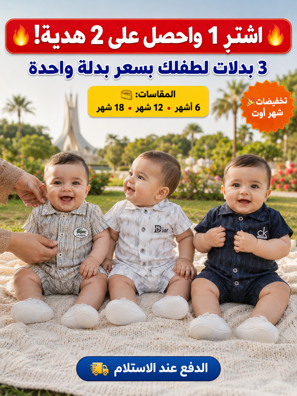 مجموعة 3 بدلات صيفية قطنية