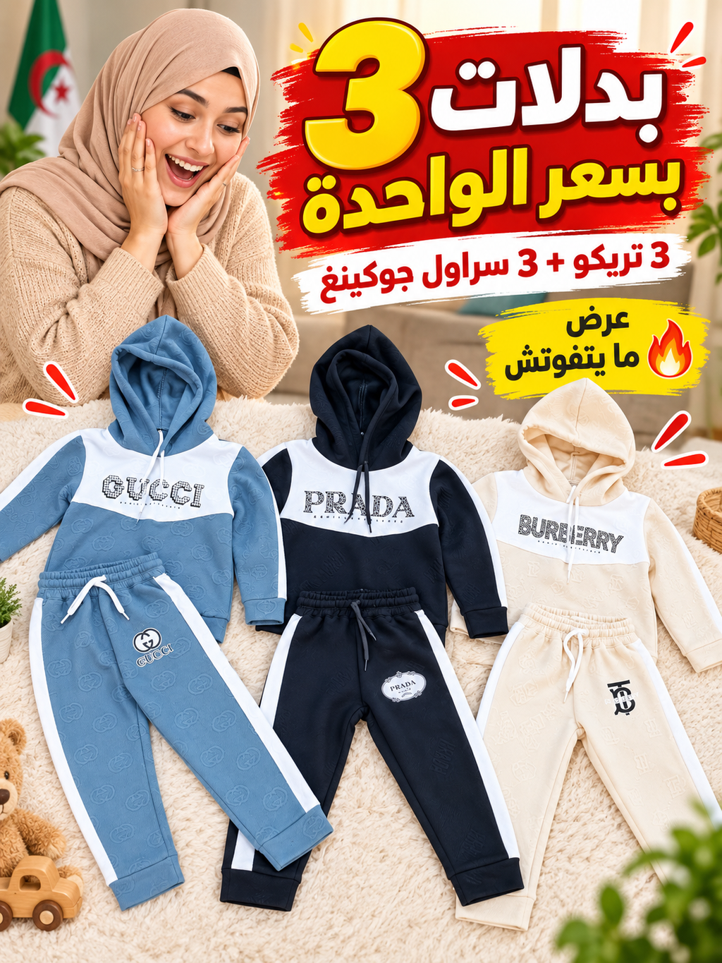 مجموعة 3 بدلات بسعر بدلة واحدة