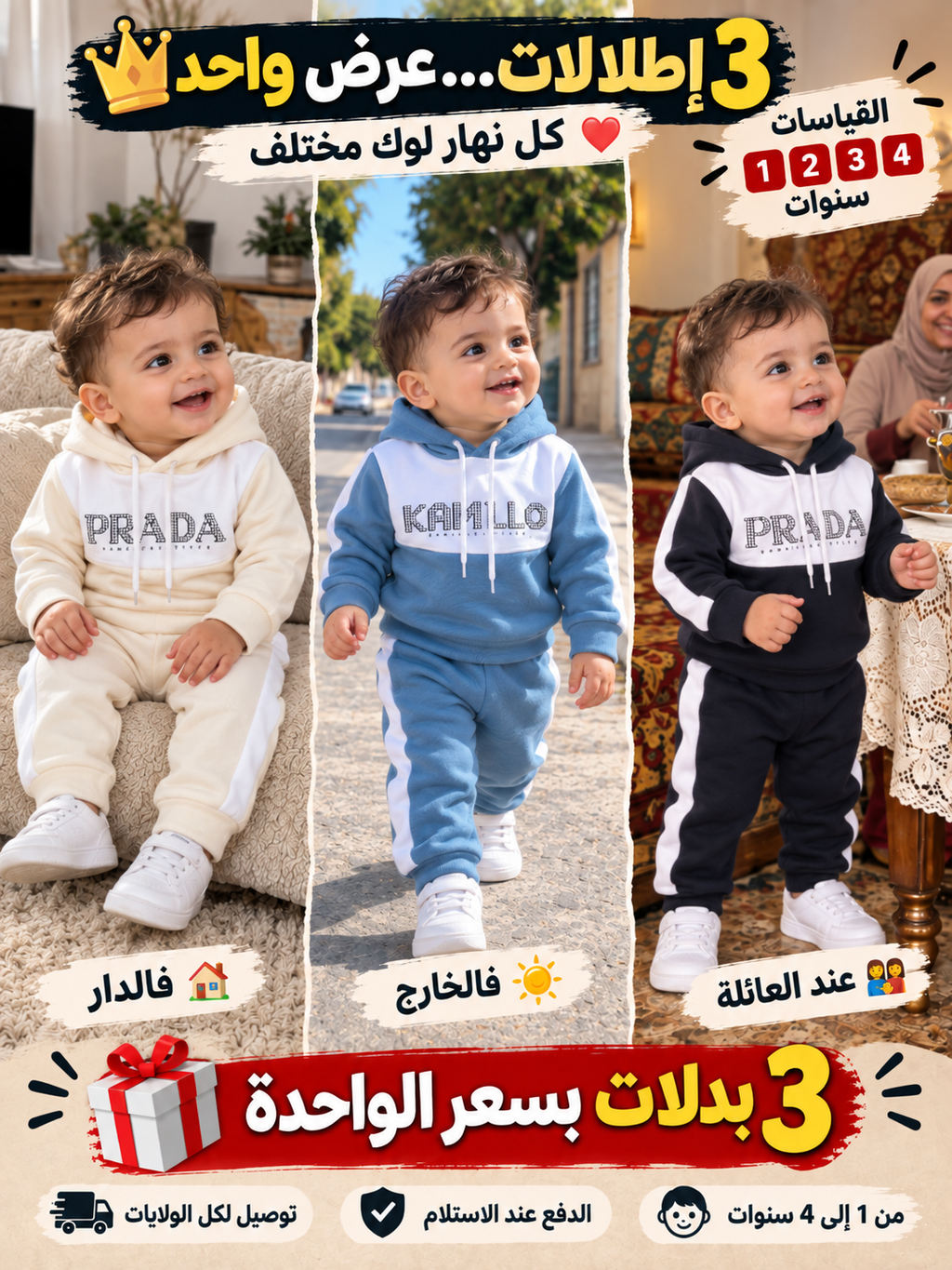 مجموعة 3 بدلات بسعر بدلة واحدة kamillo