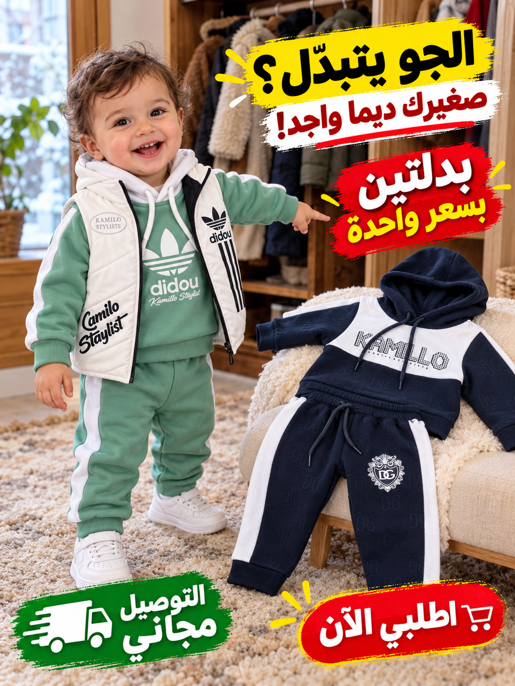 بدلتين adidas + jakar + توصيل مجاني